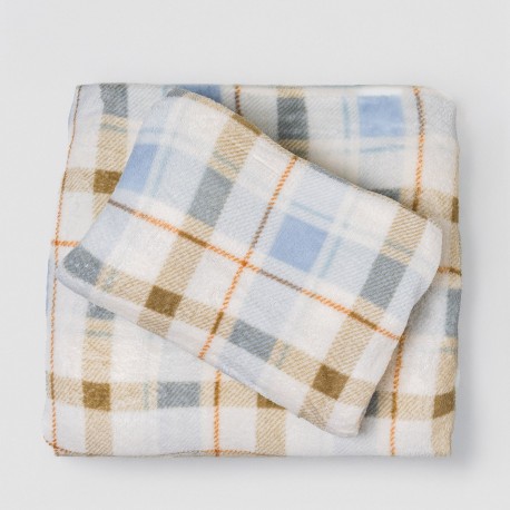 Juego de sábanas coralina Cuadro Noric celeste