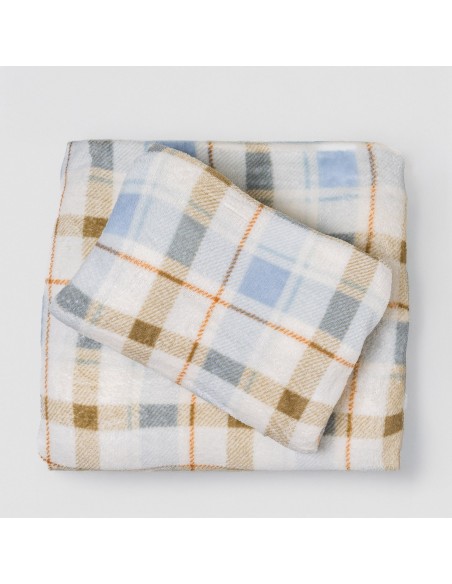 Juego de sábanas coralina Cuadro Noric celeste