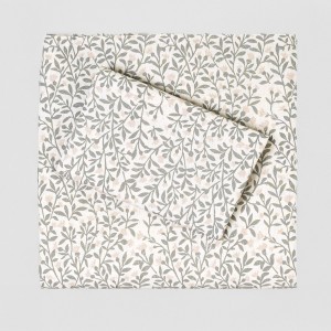 Juego de sábanas algodón Eureka verde seco - topo