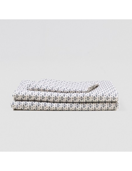 Juego de sábanas algodón Nerdana azul keike - topo