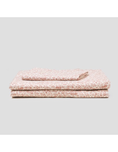 Juego de sábanas algodón Nicosia rosa keike