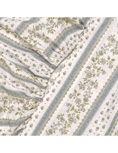 Juego de sábanas algodón Cracovia azul keike