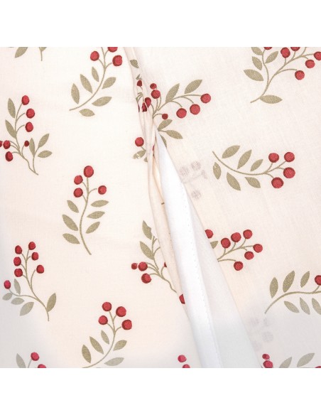 Funda nórdica algodón Acebo verde seco - burdeos