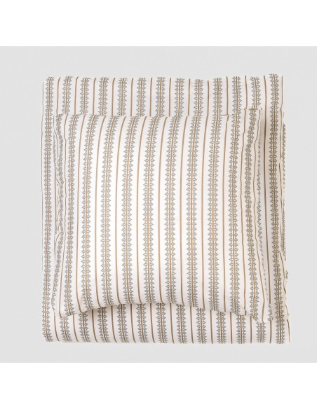 Funda nórdica algodón Alrubia verde seco