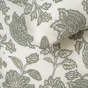 Funda nórdica algodón Enelia verde seco - topo 2