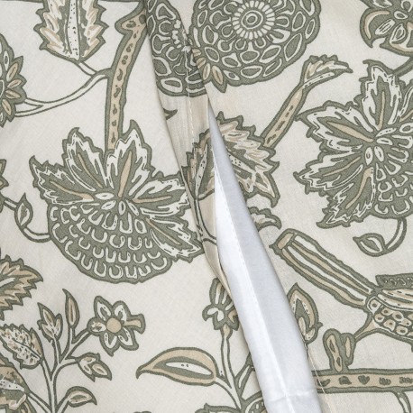 Funda nórdica algodón Enelia verde seco - topo