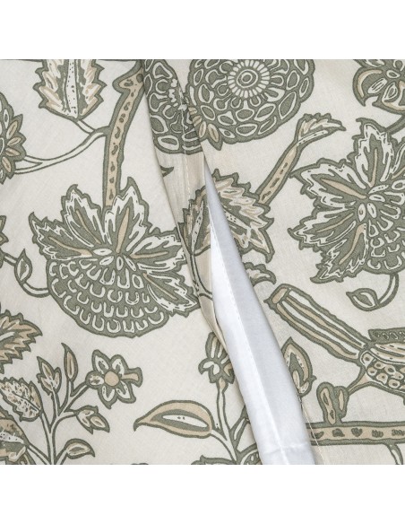 Funda nórdica algodón Enelia verde seco - topo