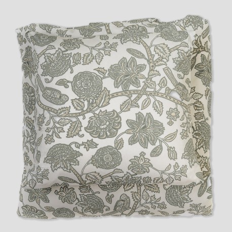 Funda nórdica algodón Enelia verde seco - topo