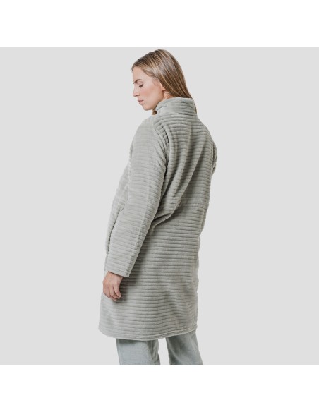 Bata terciopelo raya cremallera