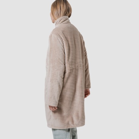 Bata terciopelo raya cremallera