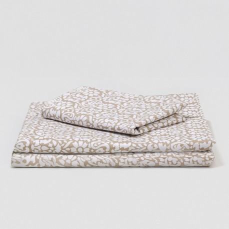 Juego de sábanas algodón Matilde topo