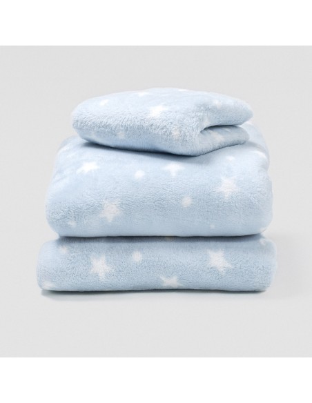 Juego de sábanas coralina Cosmo celeste cuna