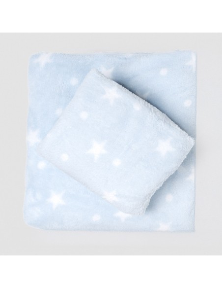 Juego de sábanas coralina Cosmo celeste cuna