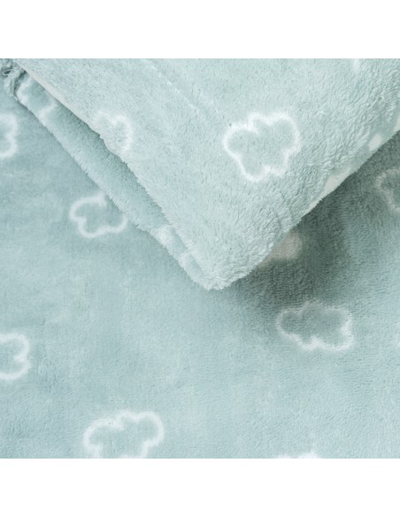 Juego de sábanas coralina Nube New verde tiffany cuna