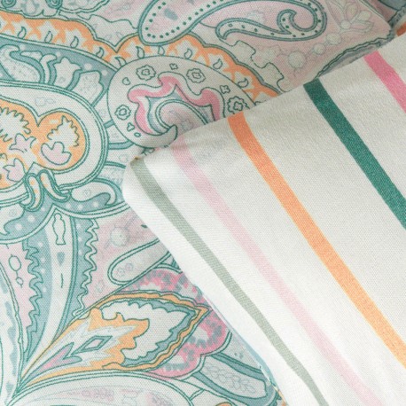 Edredón estampado Cachemir verde seco