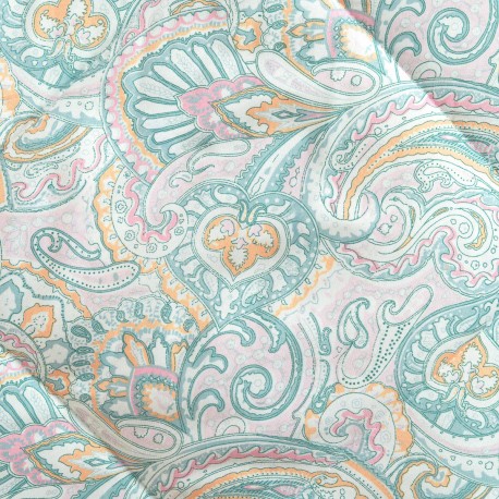 Edredón estampado Cachemir verde seco