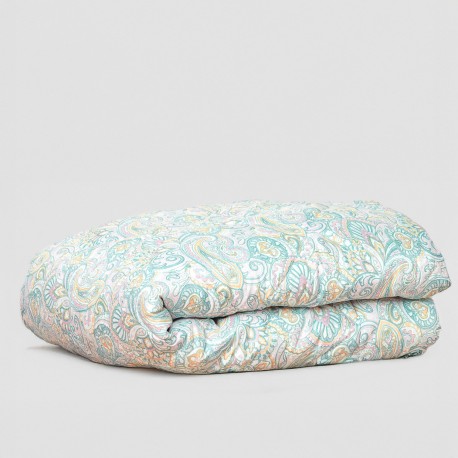 Edredón estampado Cachemir verde seco