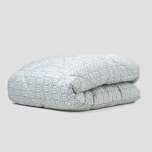 Edredón estampado Matilde verde seco