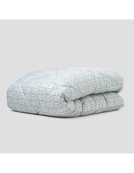 Edredón estampado Matilde verde seco