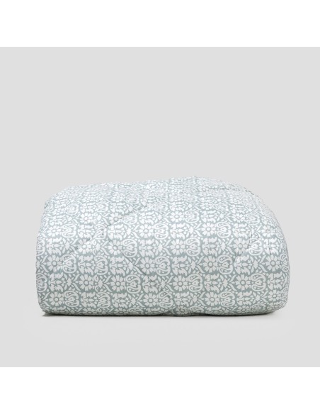 Edredón estampado Matilde verde seco