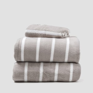 Juego de sábanas coralina Raya Nit gris claro