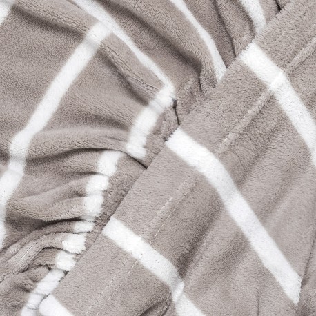 Juego de sábanas coralina Raya Nit gris claro