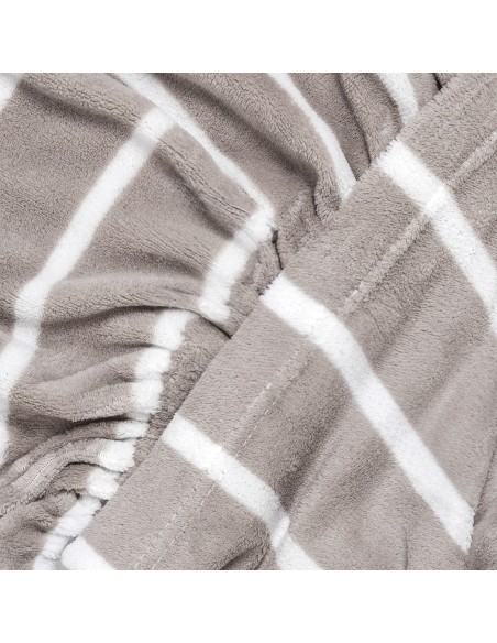 Juego de sábanas coralina Raya Nit gris claro