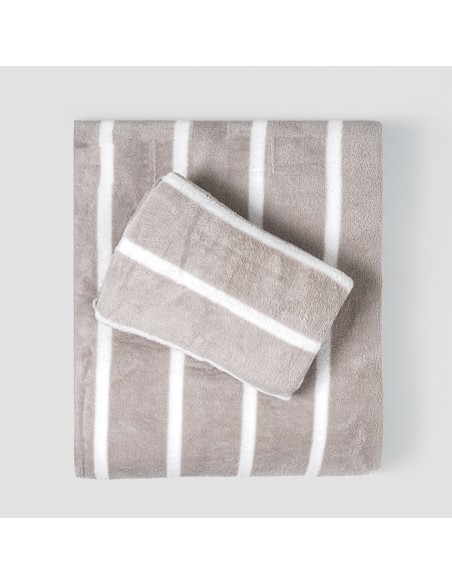 Juego de sábanas coralina Raya Nit gris claro