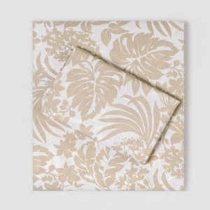 Juego de sábanas algodón Tulipan topo