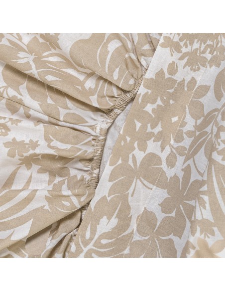 Juego de sábanas algodón Tulipan topo