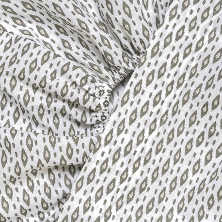 Juego de sábanas algodón Nerdana verde seco - topo