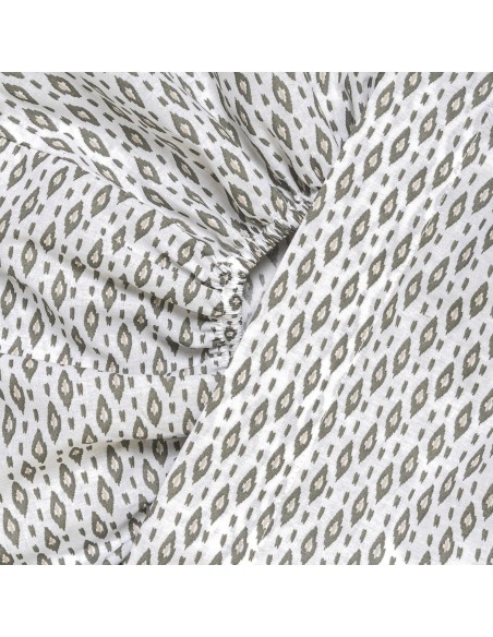 Juego de sábanas algodón Nerdana verde seco - topo