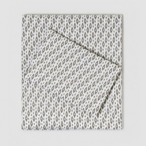 Juego de sábanas algodón Nerdana verde seco - topo