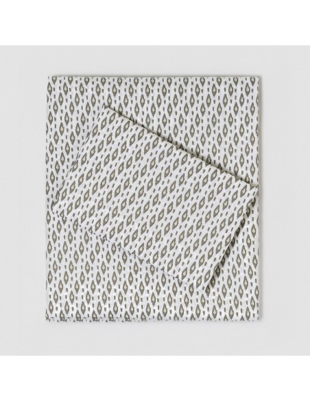 Juego de sábanas algodón Nerdana verde seco - topo