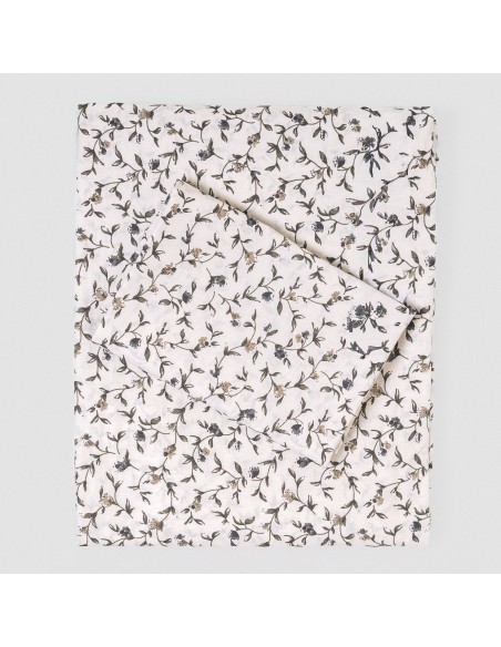 Juego de sábanas algodón Triana verde seco - azul keike - topo