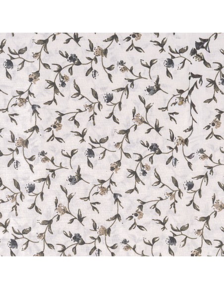 Juego de sábanas algodón Triana verde seco - azul keike - topo