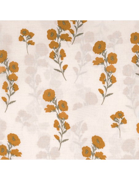 Juego de sábanas algodón Nundia verde seco - ocre