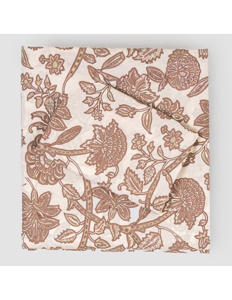 Juego de sábanas algodón Enelia rosa keike - topo