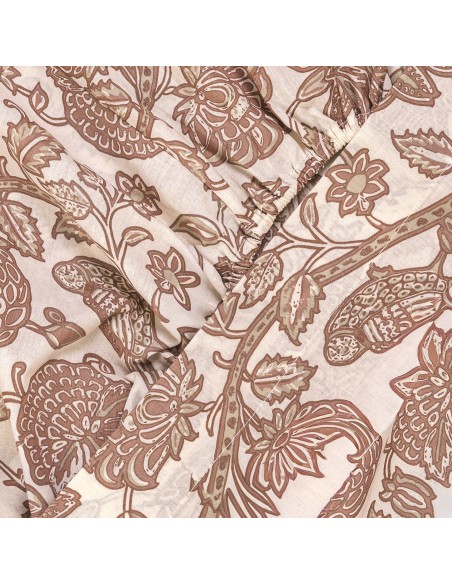 Juego de sábanas algodón Enelia rosa keike - topo