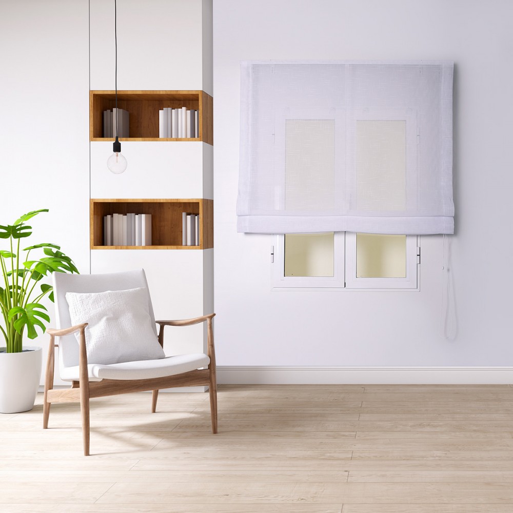 Estor enrollable Paqueto Linum (An x Al: 180 x 250 cm, Blanco