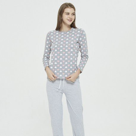 Pijama largo algodón Celia/Ray azucena pijama-largo-algodon