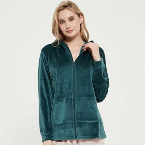 Sudadera Super soft cremallera verde botella