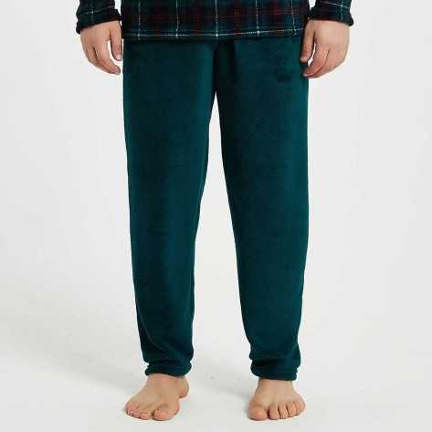 Pijama coral hombre Cuadro Alvaro verde comprar-homewear-hombre