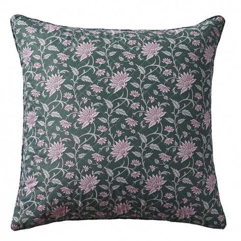 Cojín cuadrante Amira verde botella 55 x 55 - funda + relleno