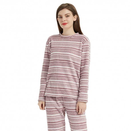 Pijama coral Loreto malva pijamas-mujer