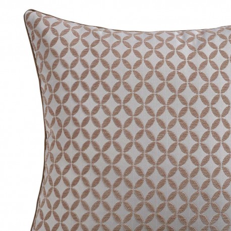 Cojín cuadrante jacquard chenilla Elsa arena/blanco 45x45cm - funda + relleno