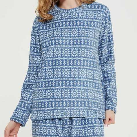 Pijama coral Nuria índigo ropa-de-estar-por-casa