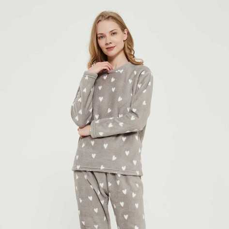 Pijama coral Olga gris pijama-invierno