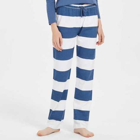 Pijama largo algodón Marinera azul pijamas-mujer