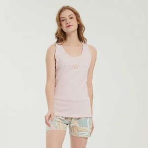 Pijama corto algodón Serena terracota